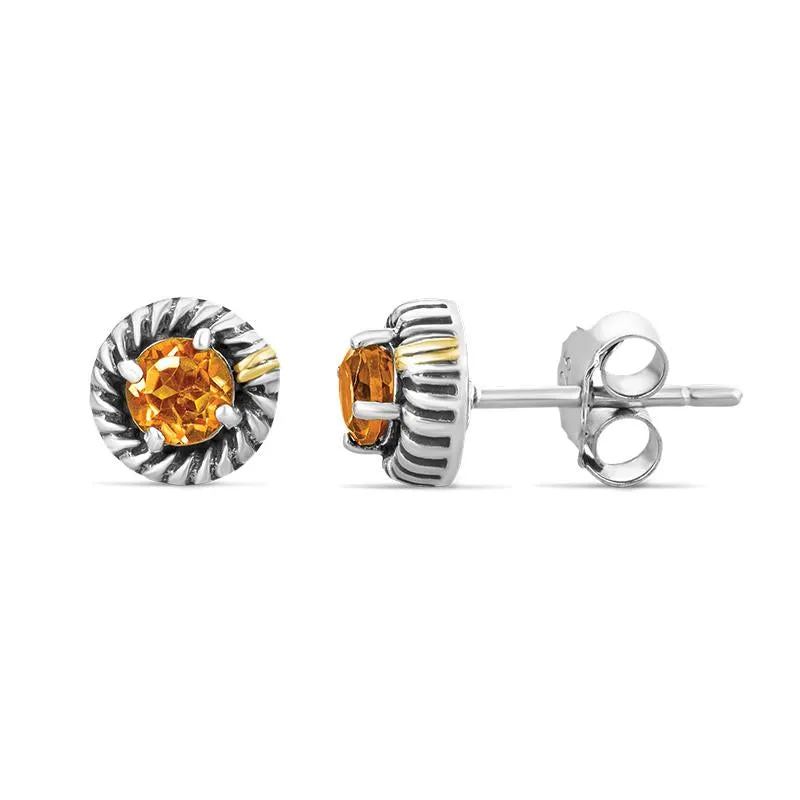 0.30ct Citrine Earrings In 14K gold And 925 Sterling Silver (145NER5637TCT)