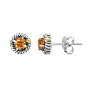 0.30ct Citrine Earrings In 14K gold And 925 Sterling Silver (145NER5637TCT)