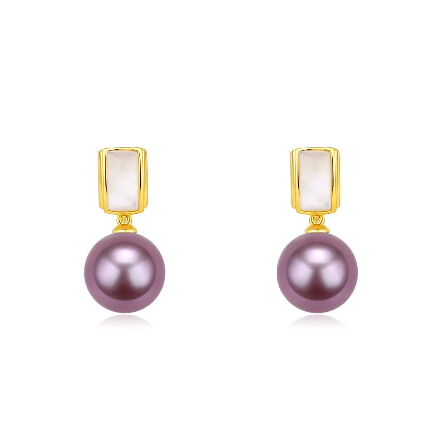 10-11mm Freshwater Pearl & Mother Of Pearls Earrings