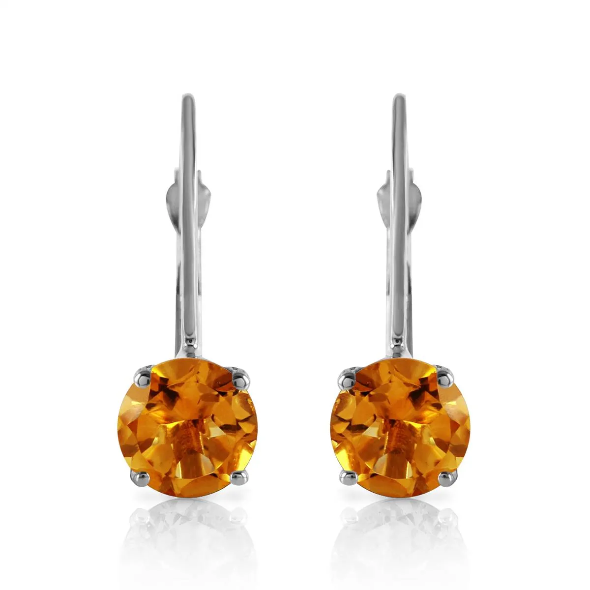 1.2 Carat 14K Solid White Gold Mending Fences Citrine Earrings