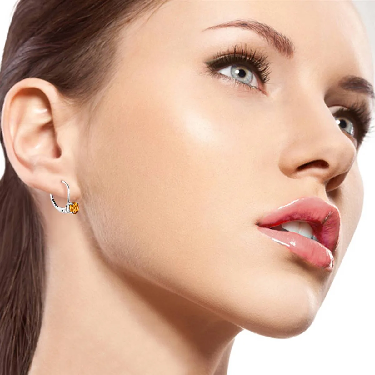 1.2 Carat 14K Solid White Gold Mending Fences Citrine Earrings