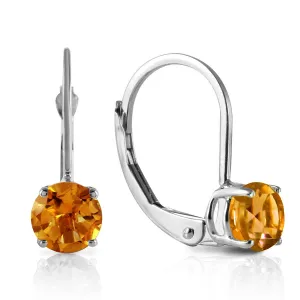 1.2 Carat 14K Solid White Gold Mending Fences Citrine Earrings
