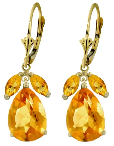 13 Carat 14K Solid White Gold Ways Of The World Citrine Earrings