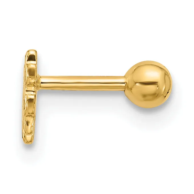 14k 18 Gauge Polished Enameled Hashtag Cartilage Stud