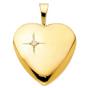 14K Diamond Accent Heart Locket Pendant