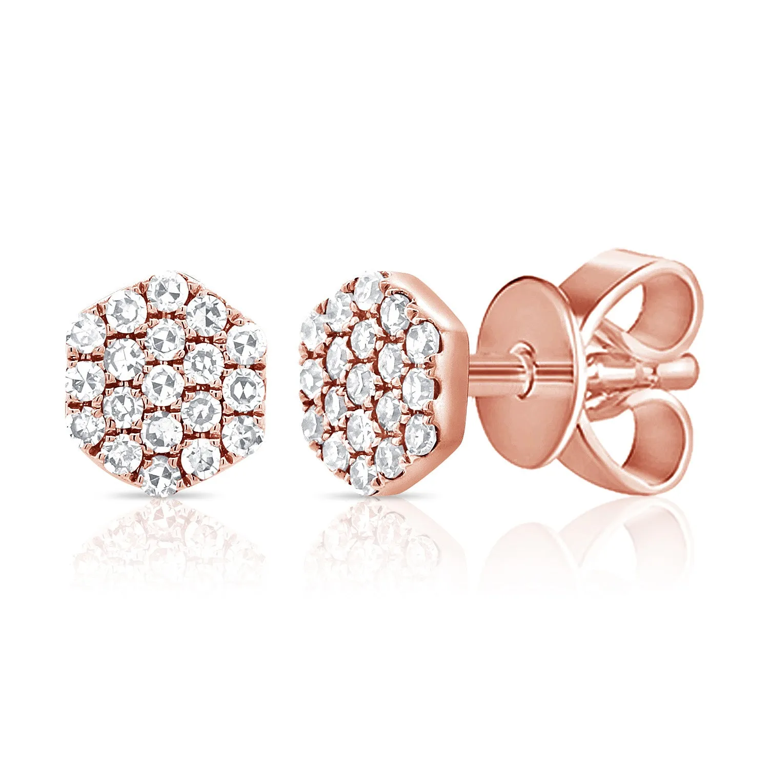 14k Gold & Diamond Cluster Earrings - 0.09ct