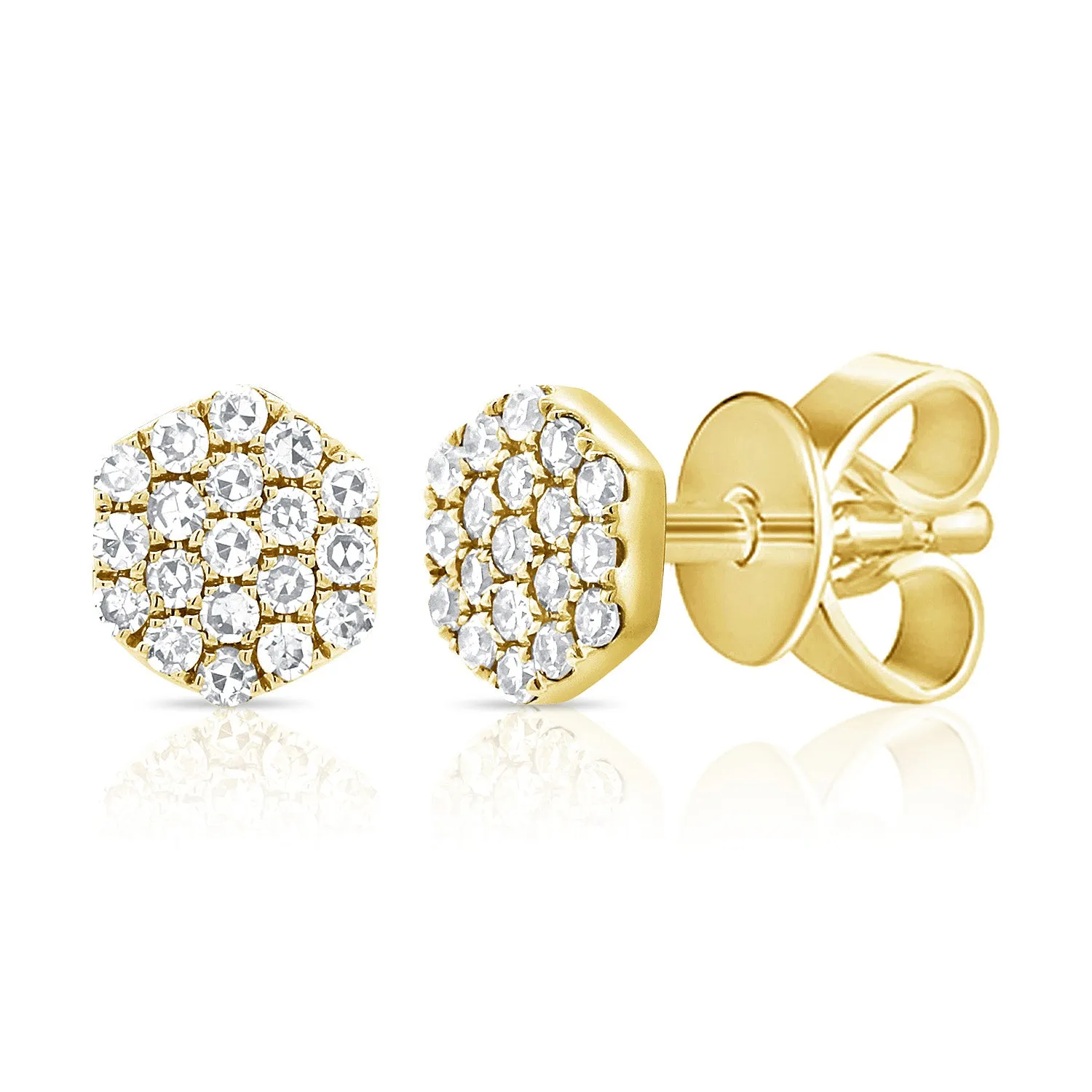 14k Gold & Diamond Cluster Earrings - 0.09ct