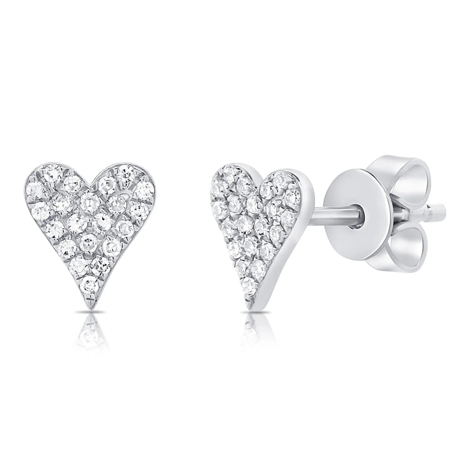 14k Gold & Diamond Heart Earrings-0.13ct.