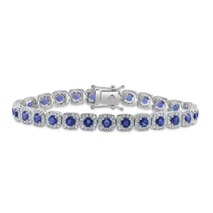 14K Gold Diamond & Sapphire Bracelet