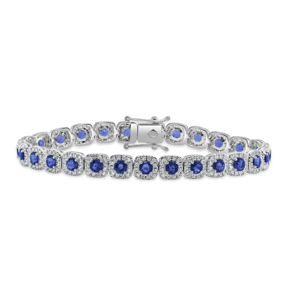 14K Gold Diamond & Sapphire Bracelet