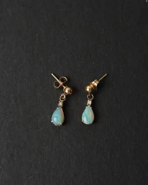 14k Gold x Opal / Dia Earrings