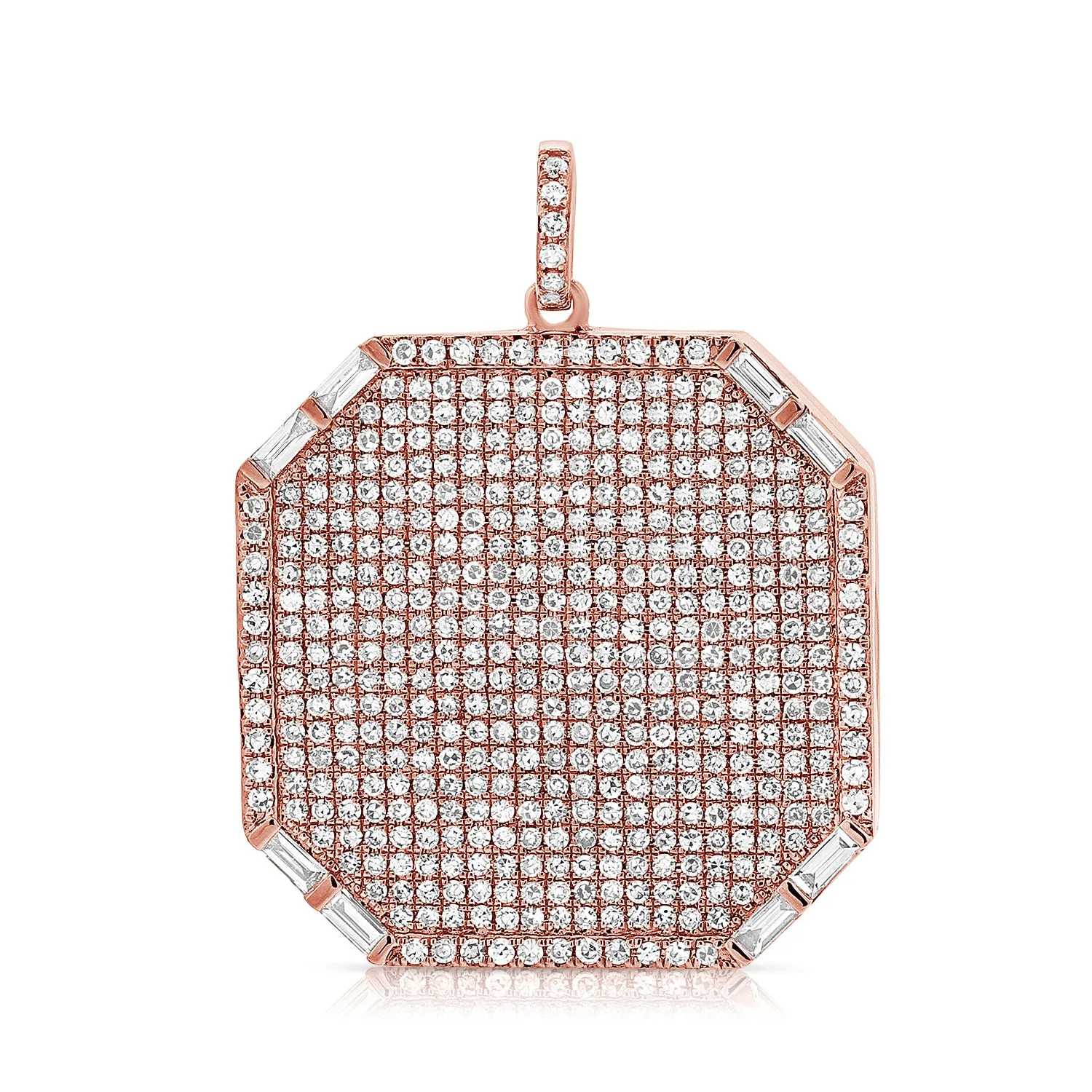 14K Rose Gold Diamond Pave Locket