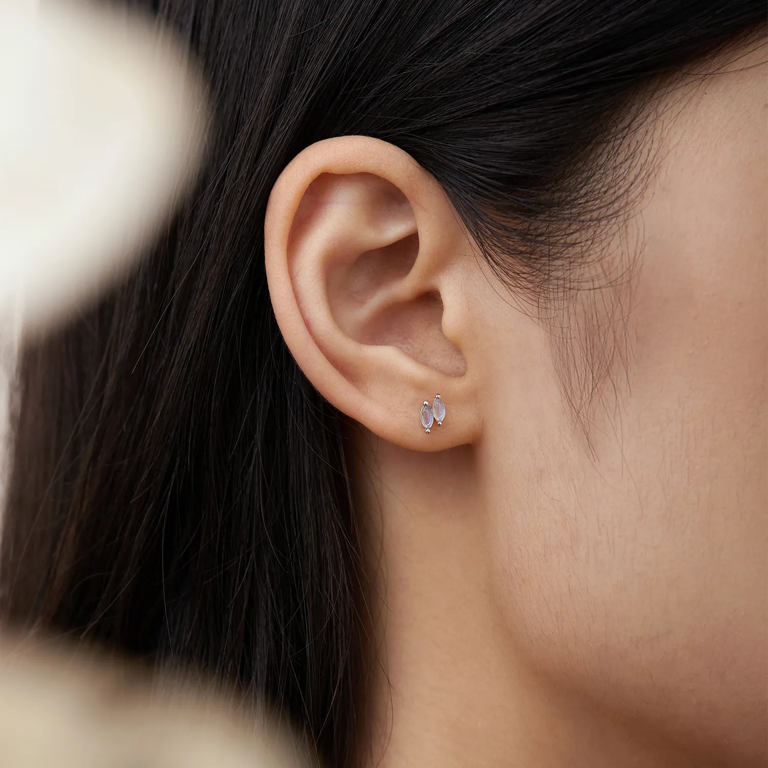 14k White Gold Elodie Studs