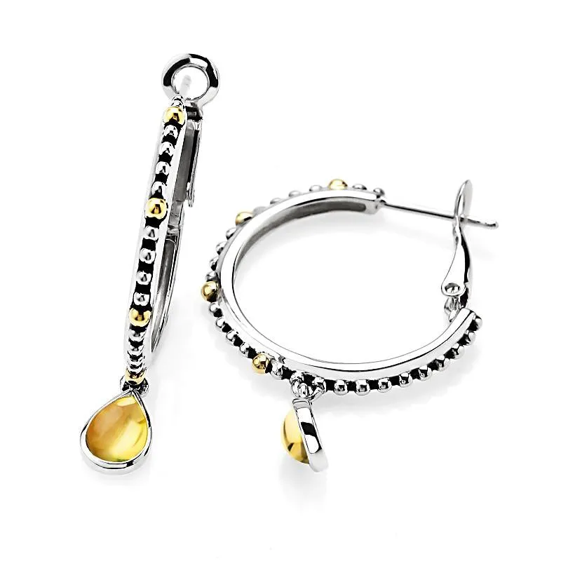 14K/925, Pear Shape Citrine Earrings (141E113814CT)