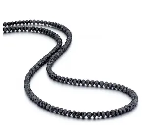 14KT BLACK DIAMOND BEAD NECKLACE-VARIOUS LENGTHS & CARAT WEIGHTS