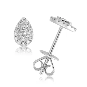18k Gold & Diamond Pear-Shaped Stud Earrings - 0.15ct