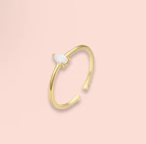 18K Gold Plated Opal Drop adjustable ring!