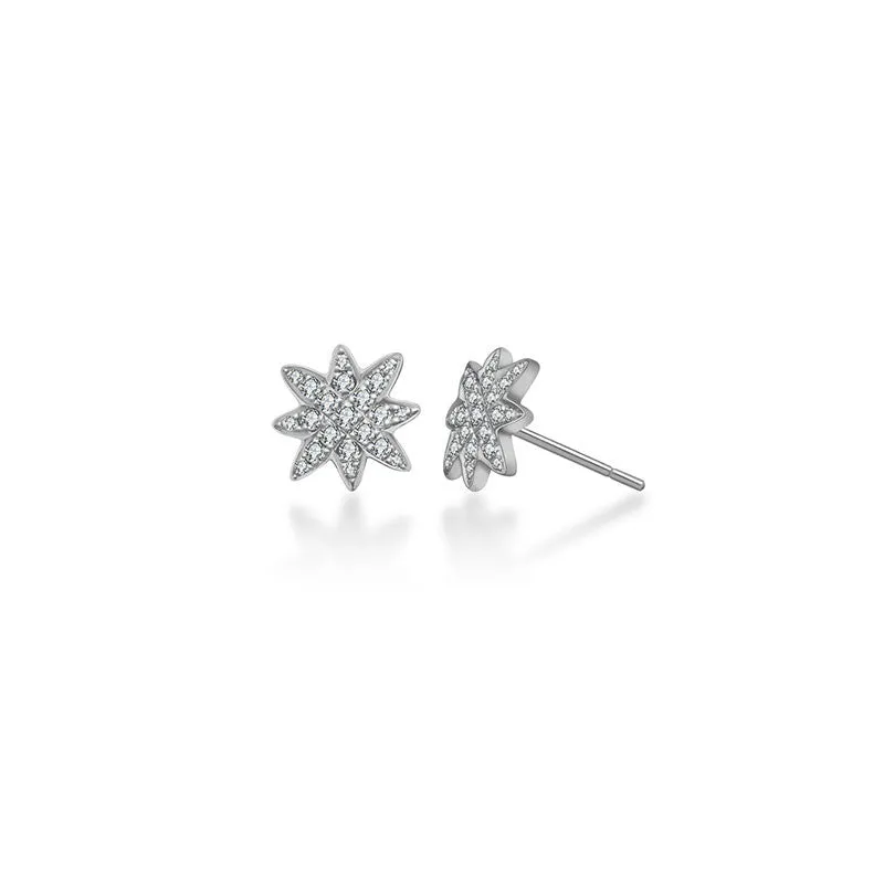 18k Gold Star Diamond Earring