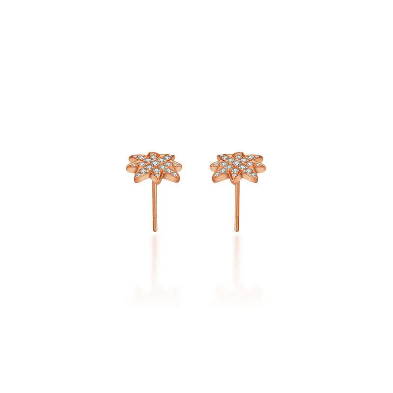 18k Gold Star Diamond Earring