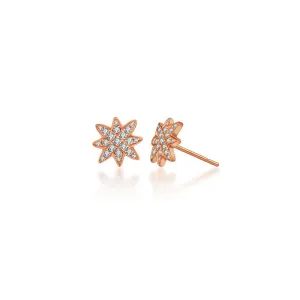 18k Gold Star Diamond Earring