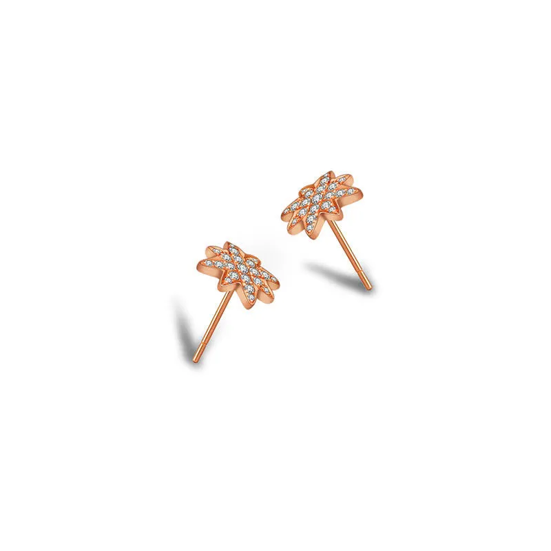 18k Gold Star Diamond Earring