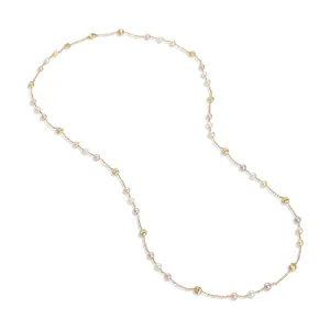 18K Yellow Gold and Pearl Long Necklace