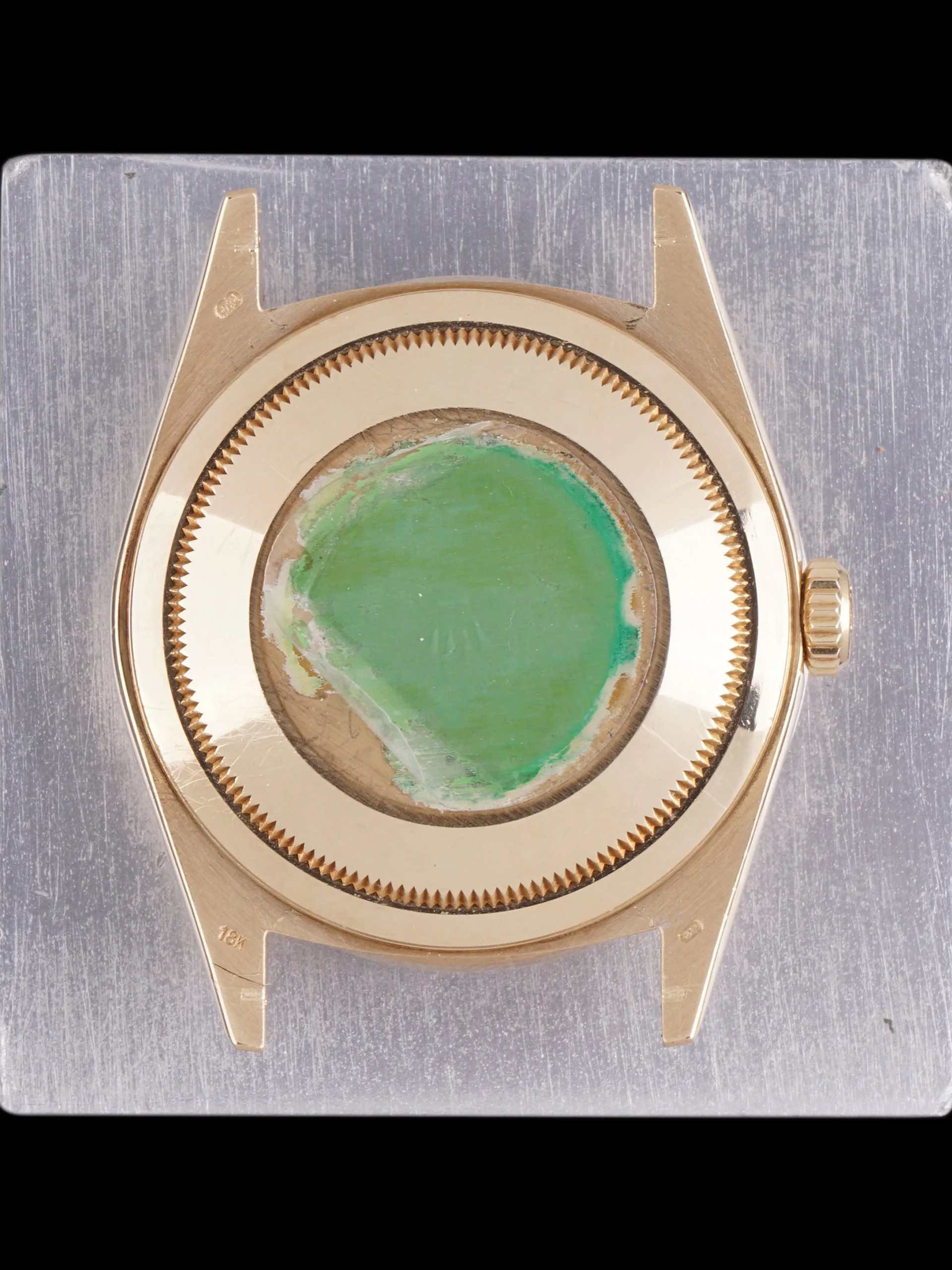 1989 Rolex Day-Date 18k YG (Ref. 18348) String Dial W/ Factory Diamond Bezel W/ Box & Papers