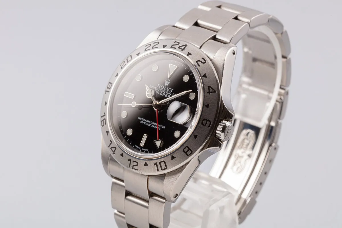2002 Rolex Explorer II 16570 Black Dial w/ Papers