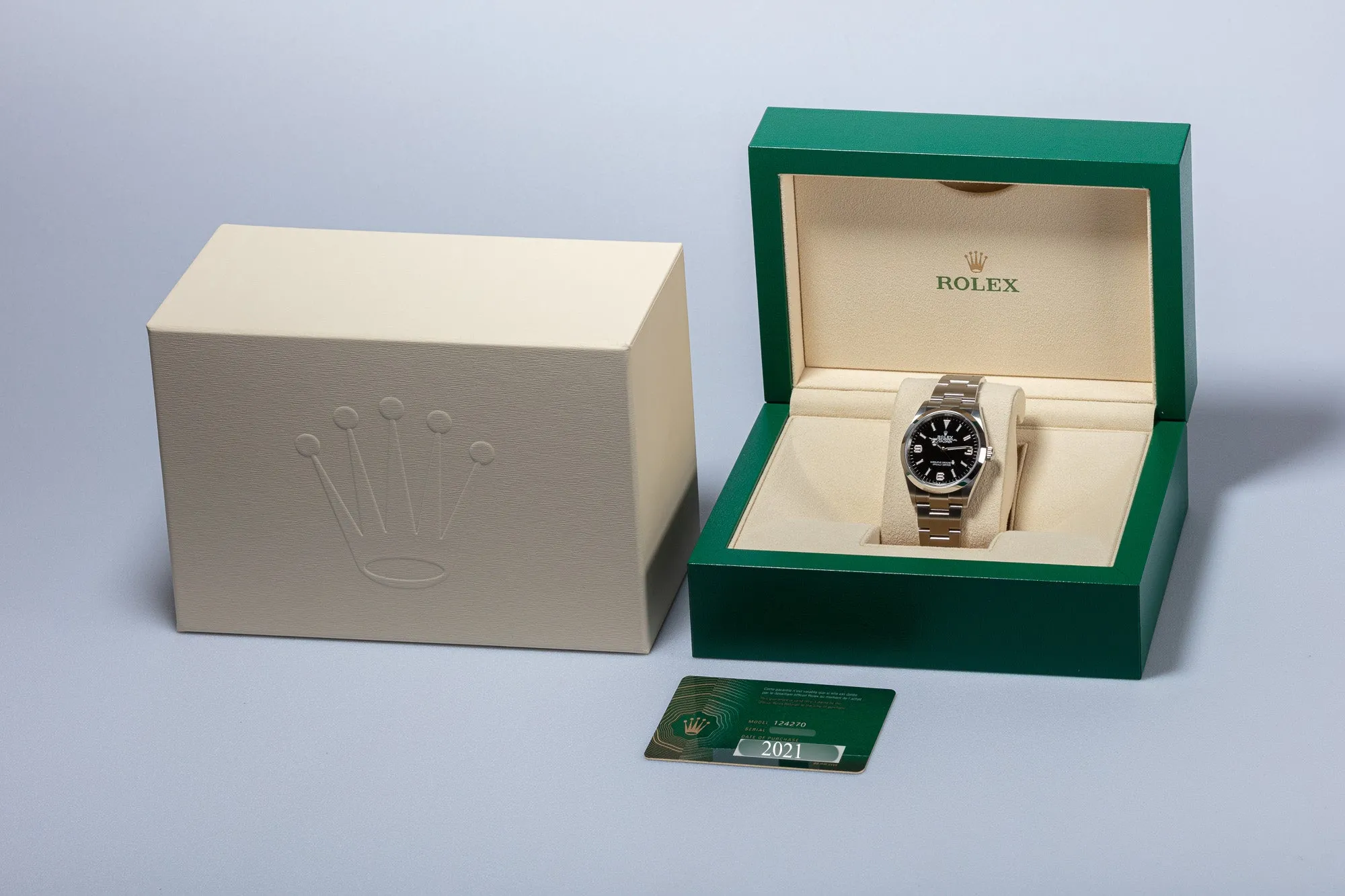 2021 Rolex Explorer 124270 with Box & Card