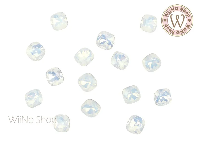 6mm 8mm Opal Rounded Square Point Back Crystal - 5 pcs
