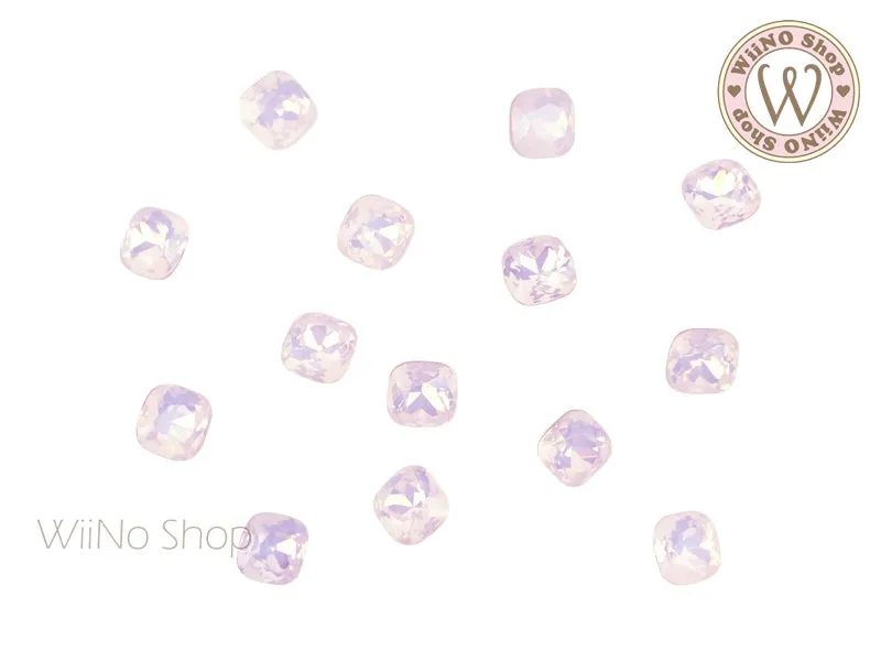 6mm 8mm Opal Rounded Square Point Back Crystal - 5 pcs