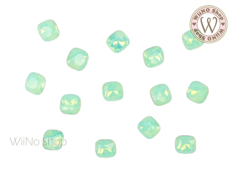 6mm 8mm Opal Rounded Square Point Back Crystal - 5 pcs