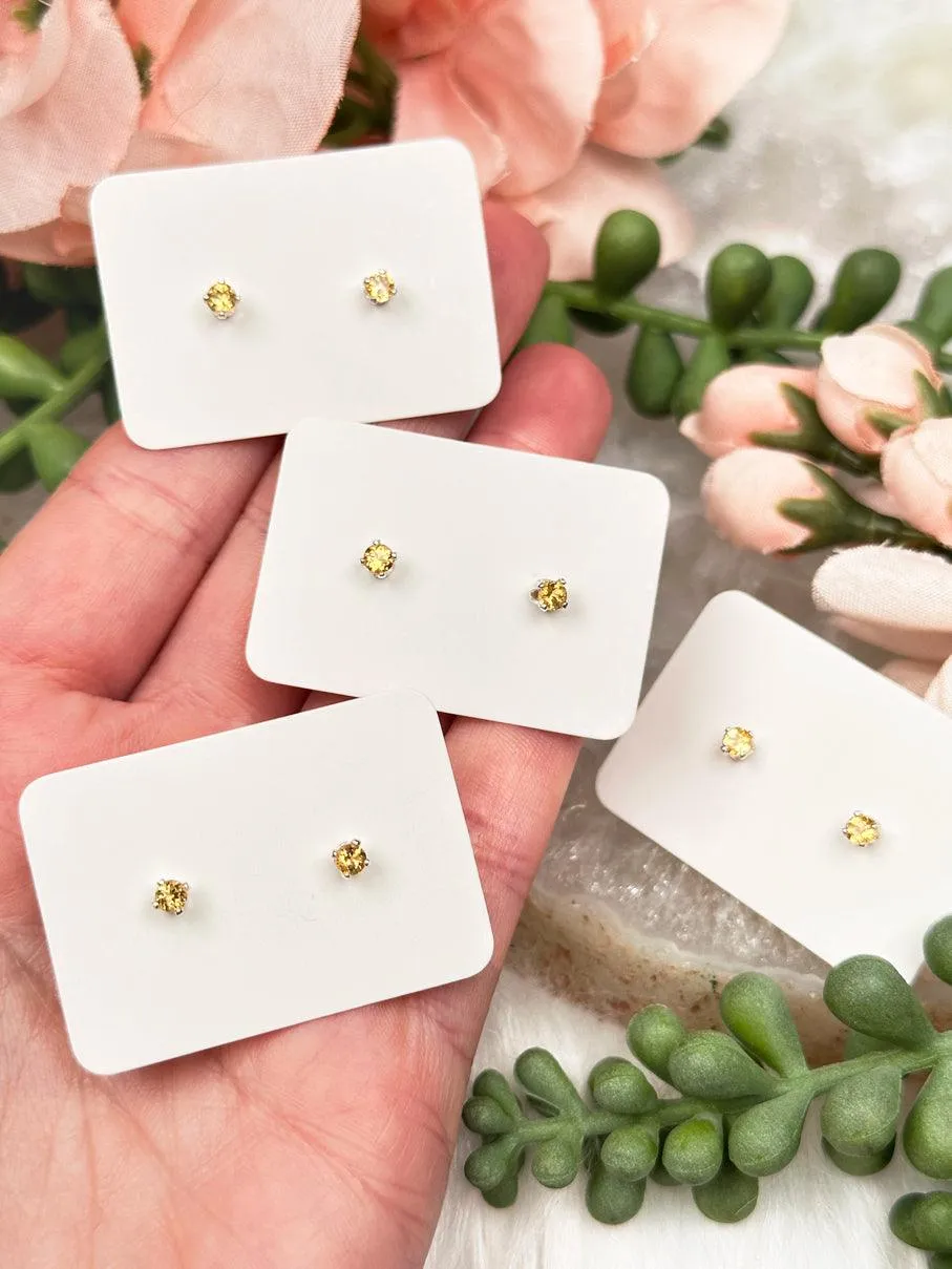 925 Silver Crystal Birthstone Earrings