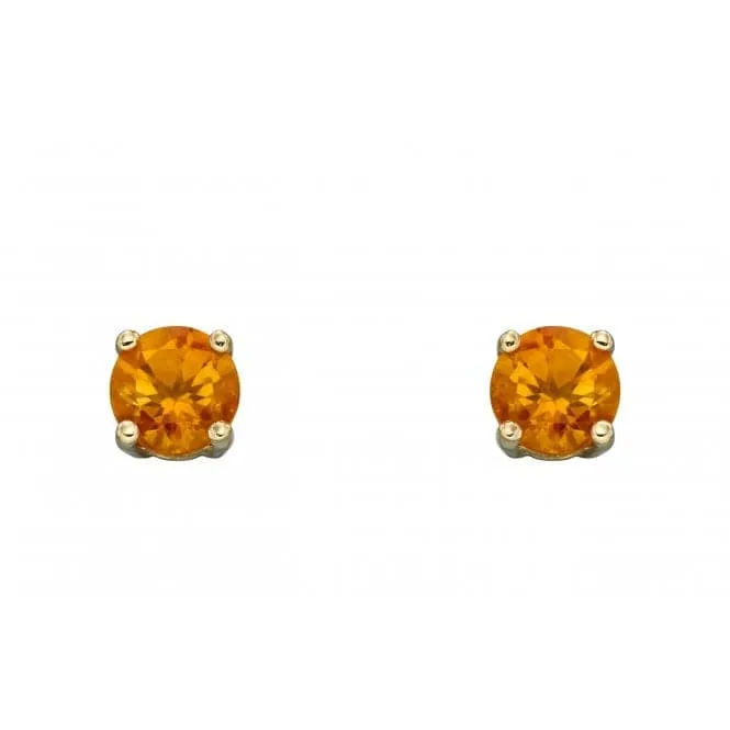 9ct November Citrine 4mm Stud Earrings GE2336