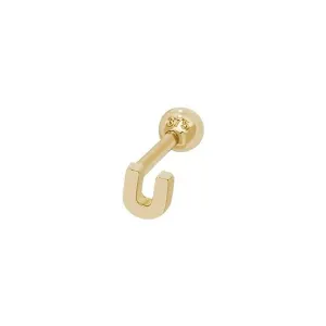 9ct Yellow Gold Initial Cartilage 6mm Post Stud ES940/U
