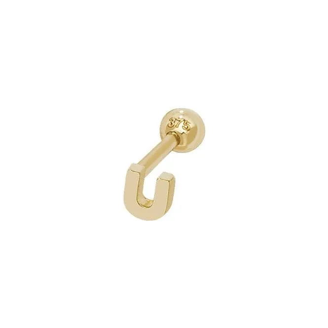 9ct Yellow Gold Initial Cartilage 6mm Post Stud ES940/U