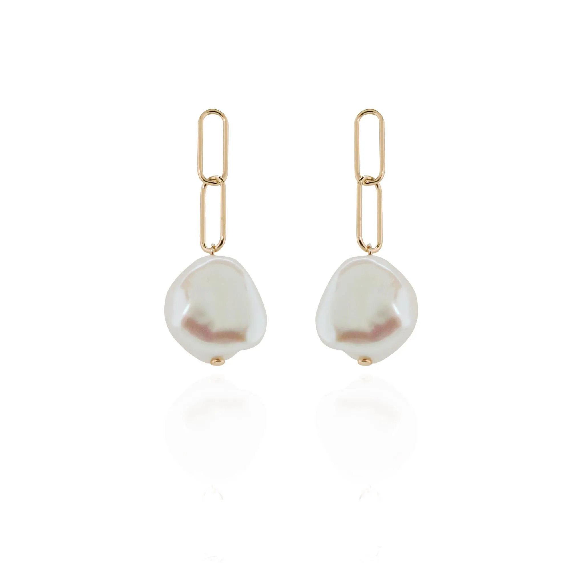 9kt Gold Keshi Pearl Drop Earrings