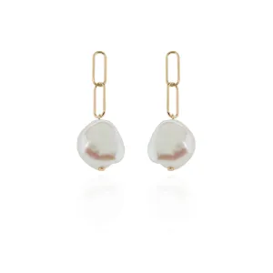 9kt Gold Keshi Pearl Drop Earrings