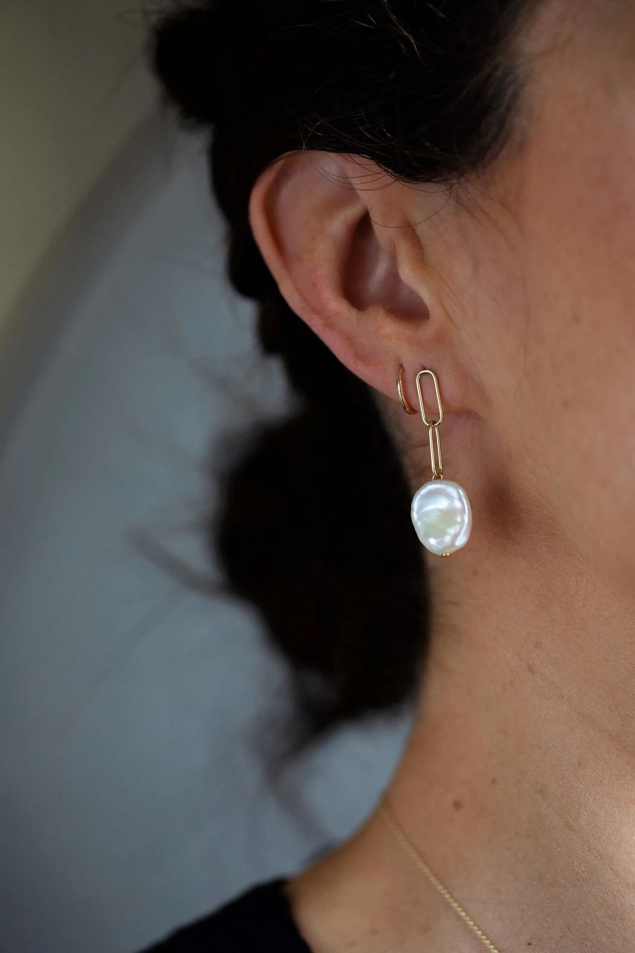 9kt Gold Keshi Pearl Drop Earrings