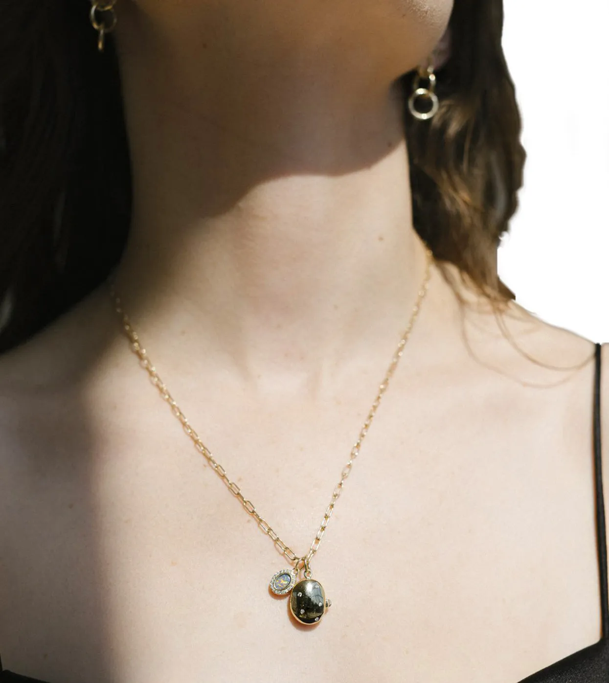 ALI GRACE Gold and Diamond Locket