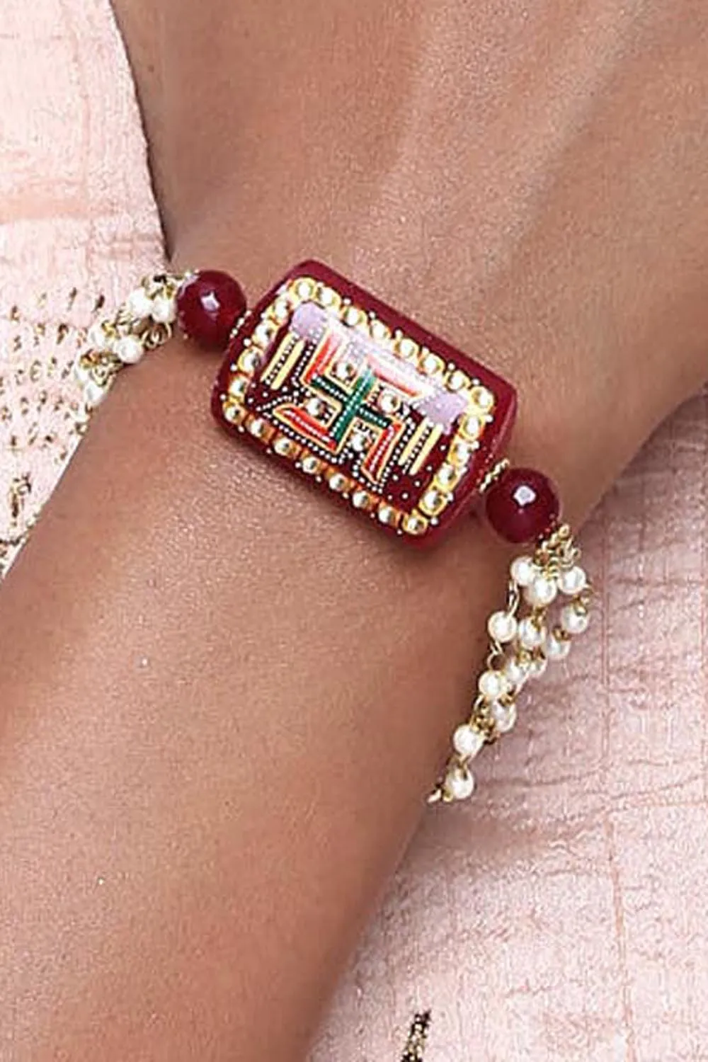 Alloy Bracelet in Maroon