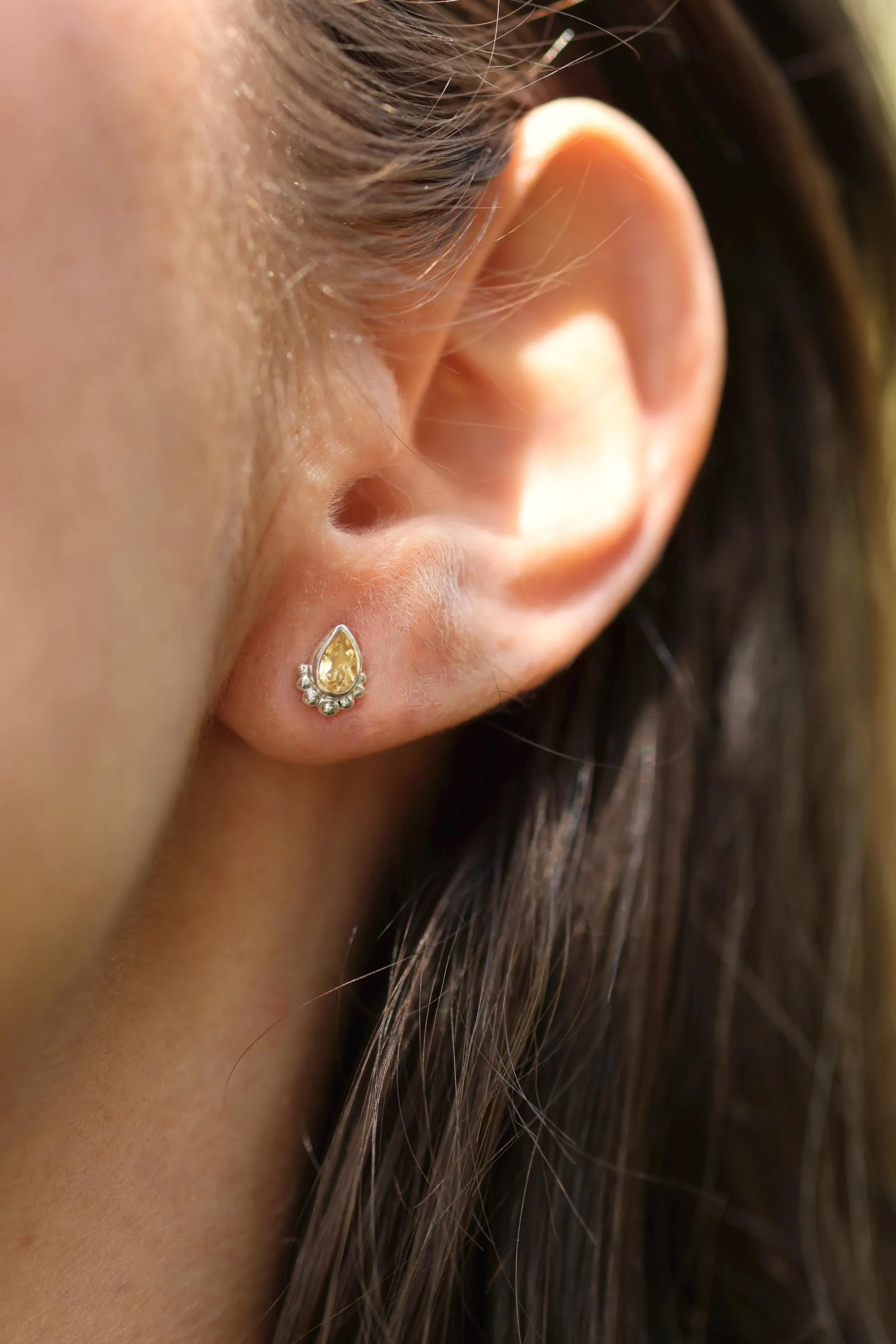 Amaya Citrine Studs Sterling Silver