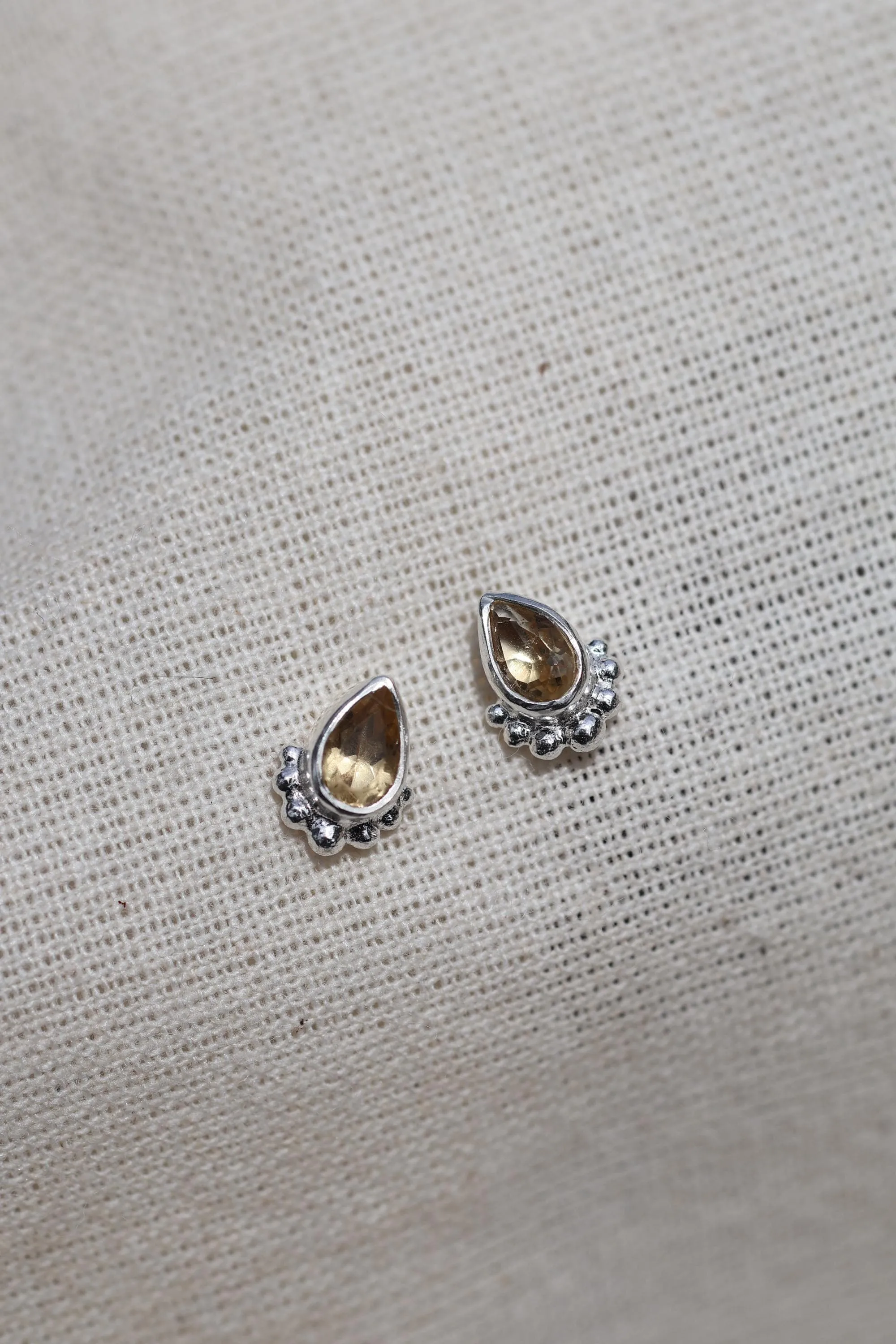 Amaya Citrine Studs Sterling Silver