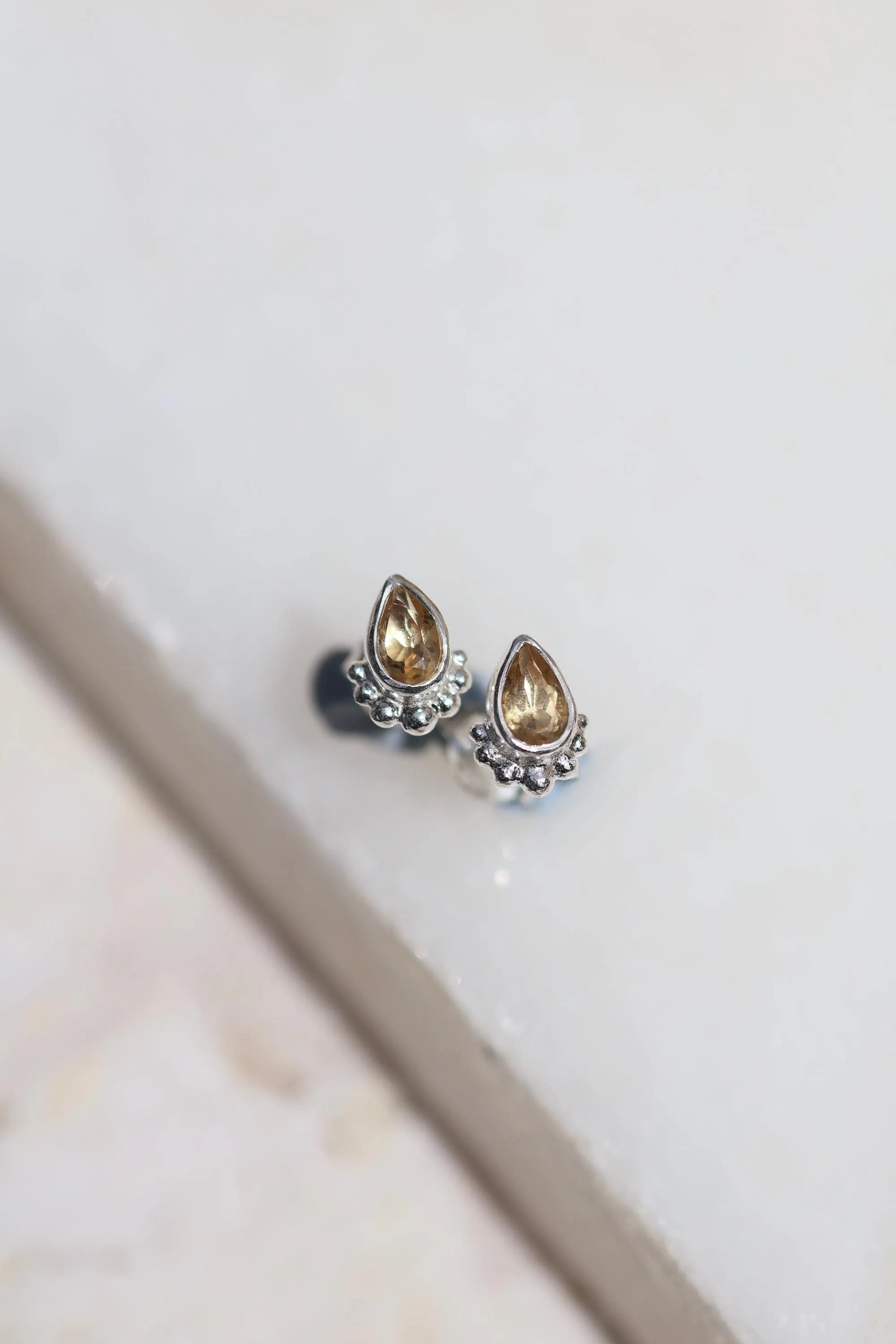 Amaya Citrine Studs Sterling Silver