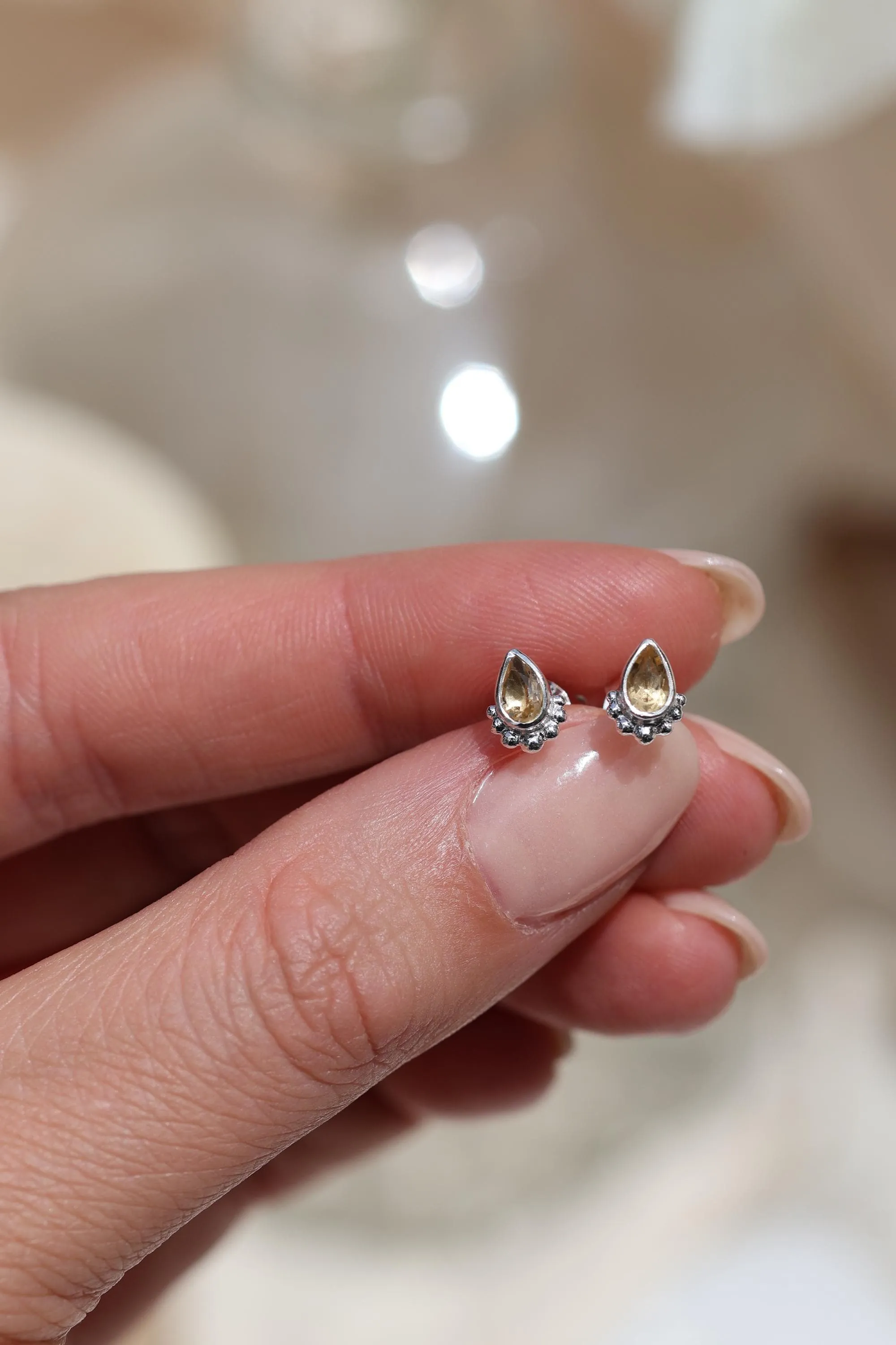Amaya Citrine Studs Sterling Silver