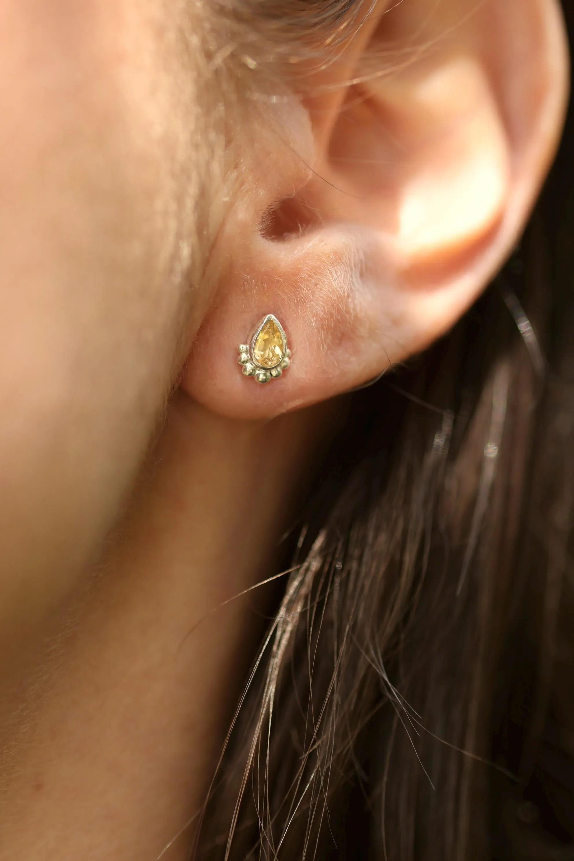 Amaya Citrine Studs Sterling Silver