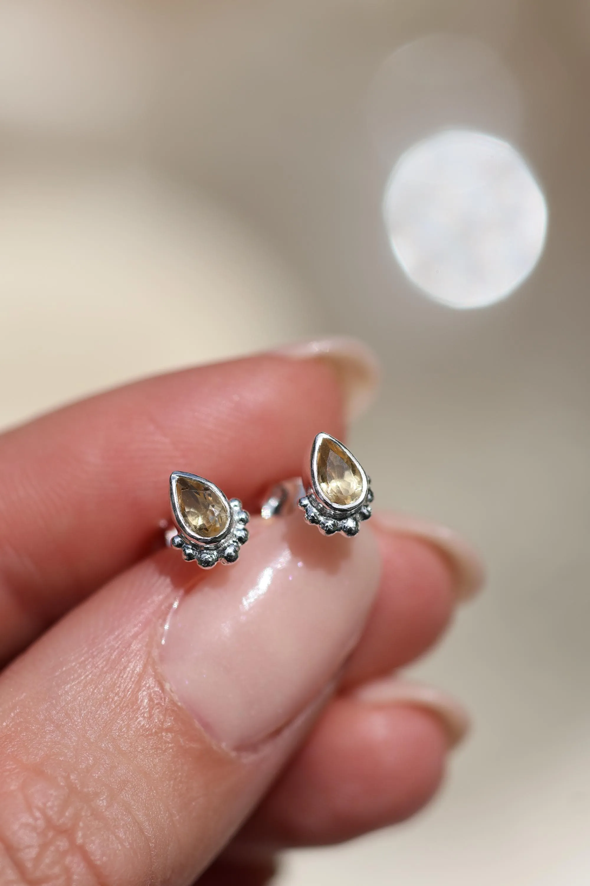 Amaya Citrine Studs Sterling Silver
