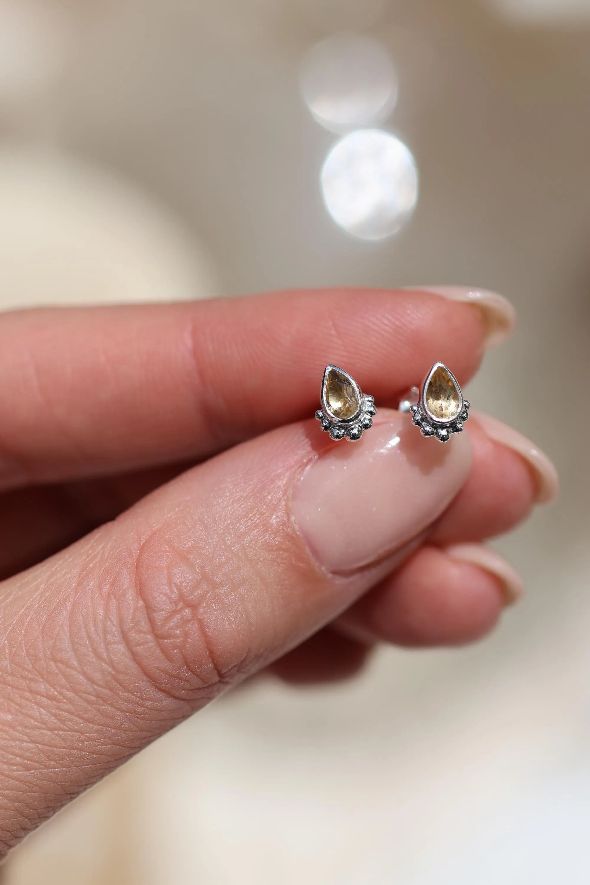 Amaya Citrine Studs Sterling Silver