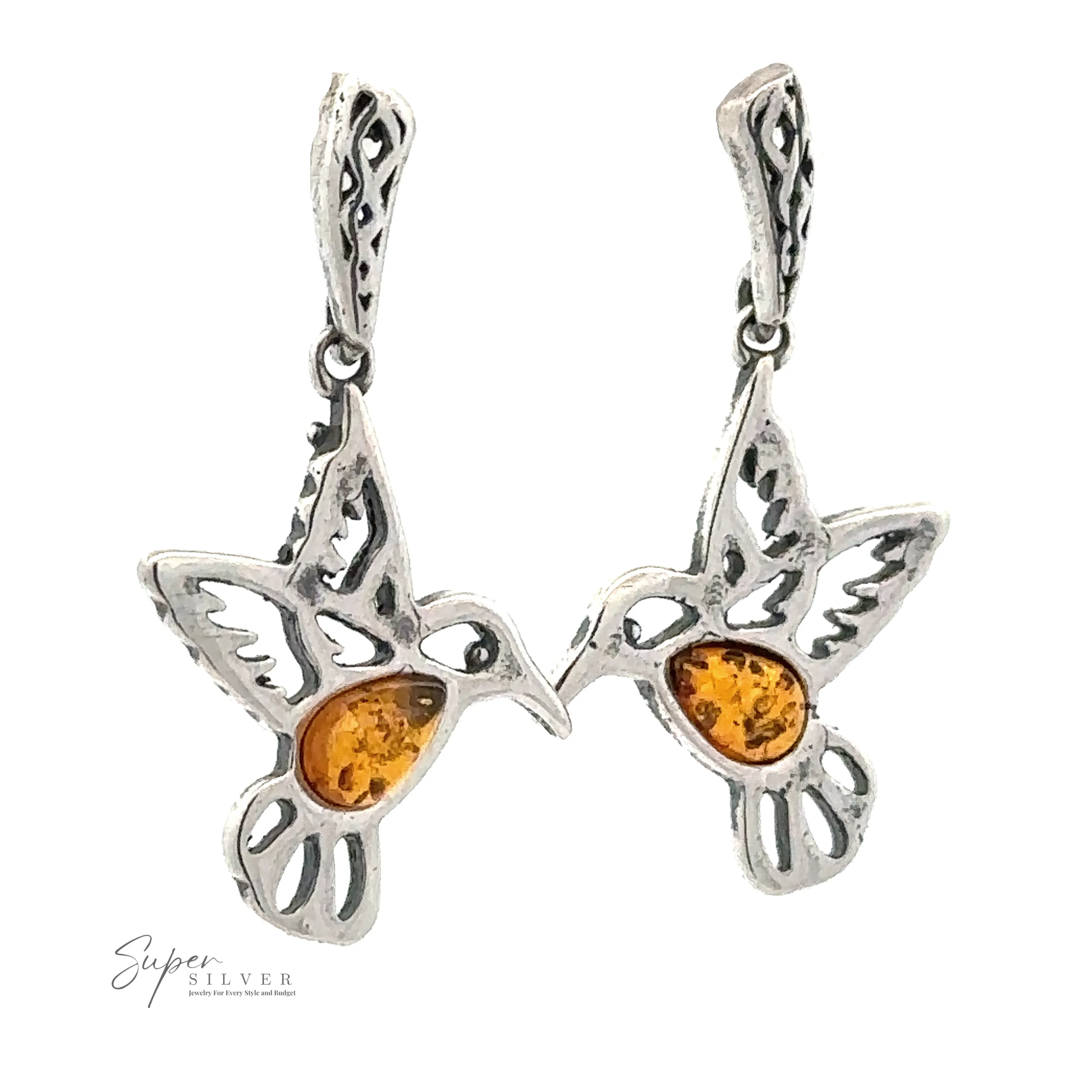 Amber Hummingbird Earrings