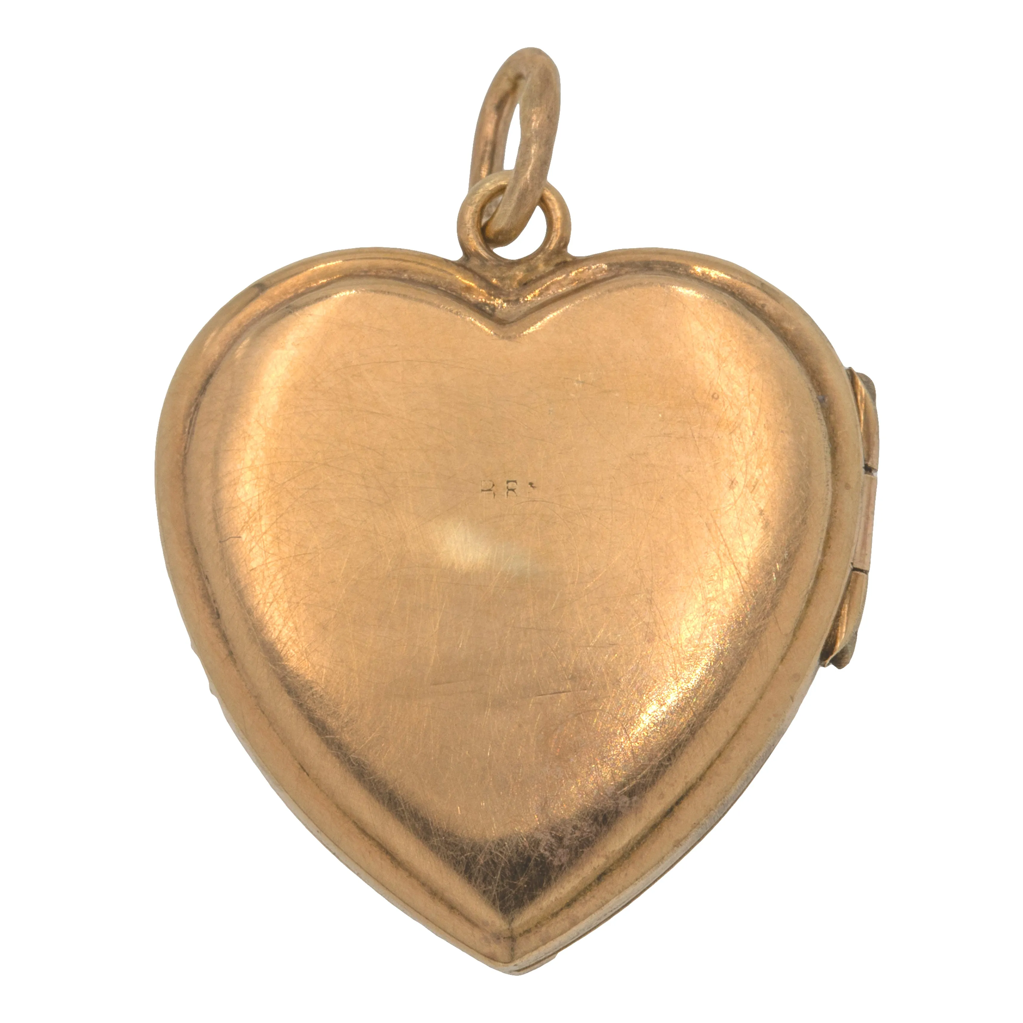 Antique 9ct Gold Engraved Heart Locket